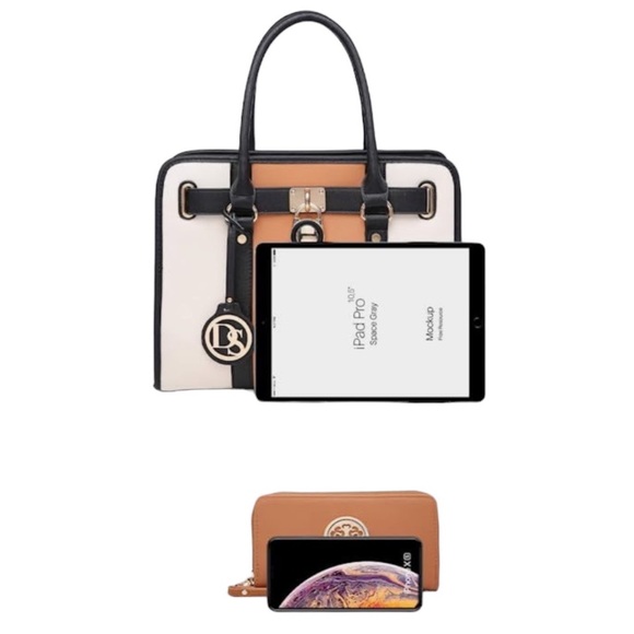 SOLD SOLD SOLD NWT D/S Designs Multi Neutral Tone Shoulder Bag Satchel Wallet - Picture 6 of 10